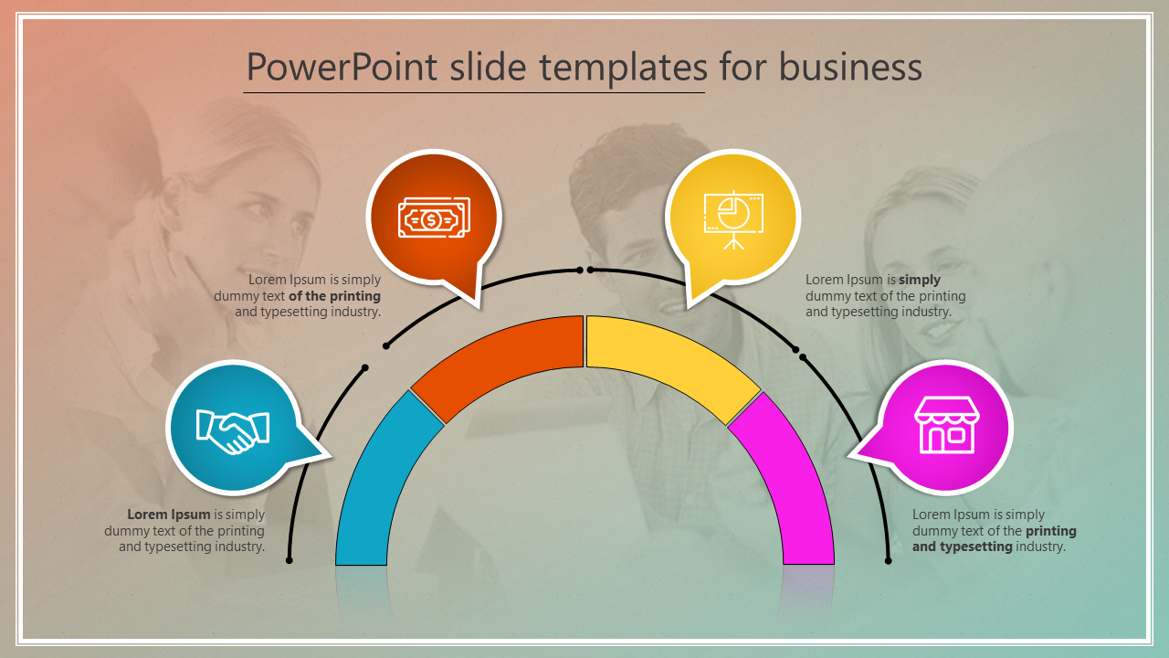 PowerPoint Slide Templates For Business With Four plans